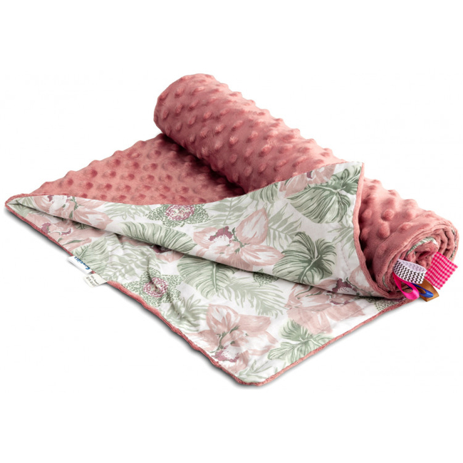 Απαλή Κουβέρτα Sensillo Minky Απαλή 75 x 100cm Retro Pink Palms SILLO-4312