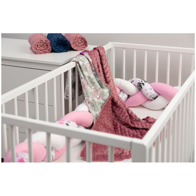 Απαλή Κουβέρτα Sensillo Minky Απαλή 75 x 100cm Retro Pink Palms SILLO-4312
