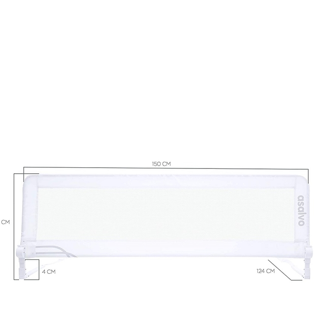 Asalvo Bed Rail 2 in 1 150 cm Αναδιπλούμενο Προστατευτικό Κάγκελο Μπάρα Κρεβατιού - Baby Pink (18755)