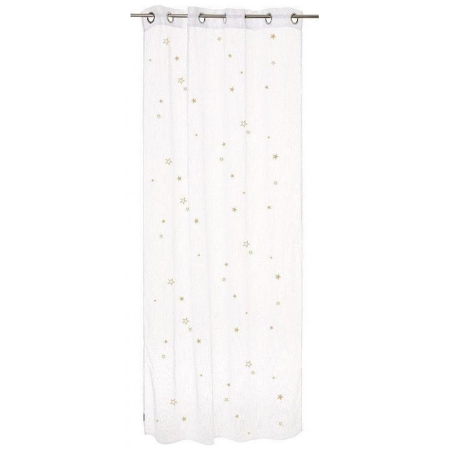Pink Curtain with gold stars 250 x 140 cm White gold stars 127188