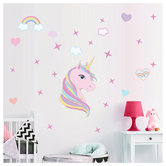 Wallstickers For Baby Room Unicorn Stars Flora X000VH1FIL