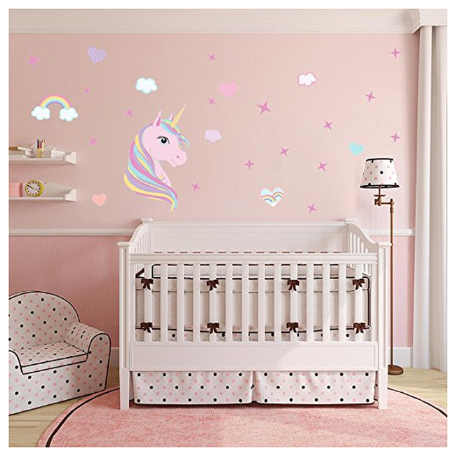 Wallstickers For Baby Room Unicorn Stars Flora X000VH1FIL