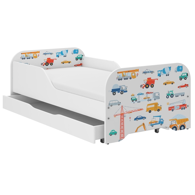 Παιδικό Κρεβάτι Miki 160 x 80 cm με Συρτάρι + Δώρο Στρώμα - Machines
