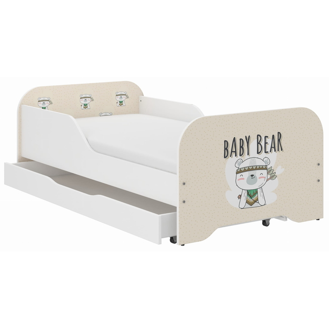 Toddler Children Kids Bed Including Mattress + Drawer 160x80 - Baby Bear