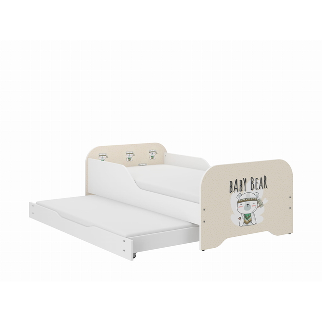 Παιδικό Κρεβάτι Miki 2 in 1 με Συρτάρι & 2η θέση ύπνου 160 x 80 cm + Δώρο 2 Στρώματα - Baby Bear