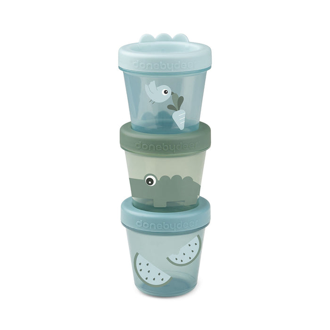 Done By Deer FOOD CONTAINER set of 3 croco green 150 ml BR77640