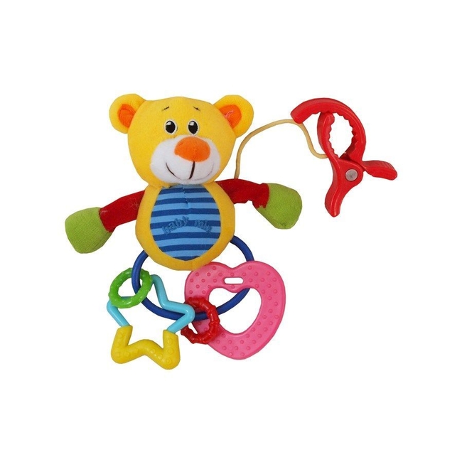 Baby Mix Διαδραστικό Λούτρινο παιχνίδι Καροτσιού 18 cm Bear