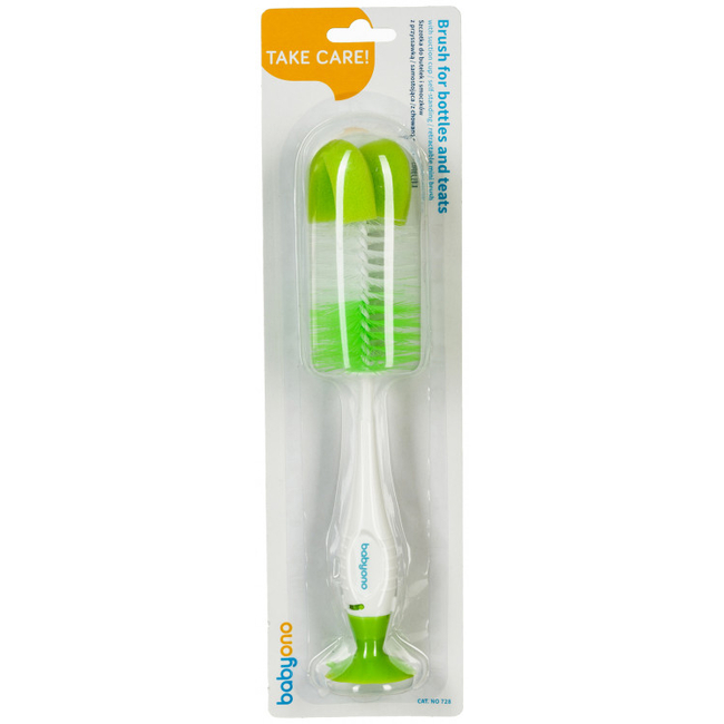 Babyono Brush with suction self supporting for bottles and nipples Green BN728/02