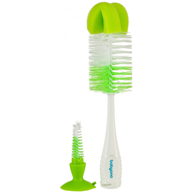 Babyono Brush with suction self supporting for bottles and nipples Green BN728/02