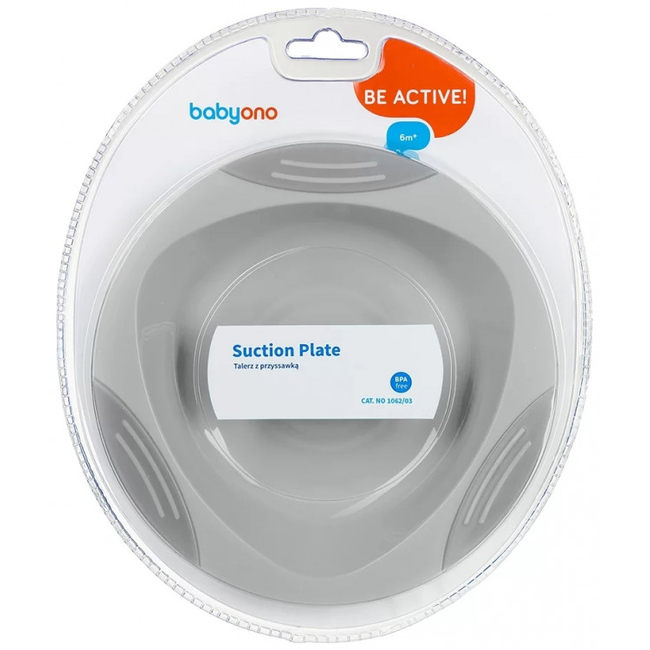 Babyono Suction plate BPA Free Grey BN1062/03