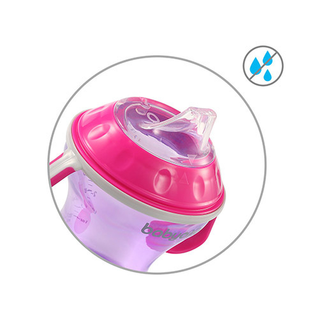 Babyono non-spill Εκπαιδευτικό Κύπελλο 180ml 3+μ Ροζ BN1456/02