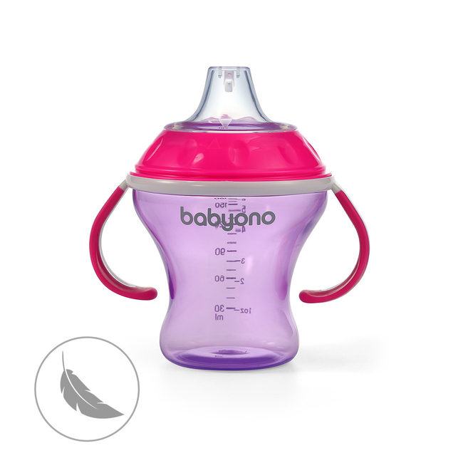 Babyono non-spill Εκπαιδευτικό Κύπελλο 180ml 3+μ Ροζ BN1456/02