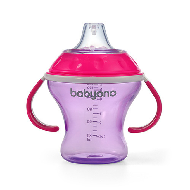 Babyono non-spill Εκπαιδευτικό Κύπελλο 180ml 3+μ Ροζ BN1456/02