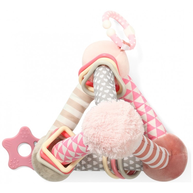 Babyono Educational game Pyramid with different textures and rings - Pink (BN898/01)