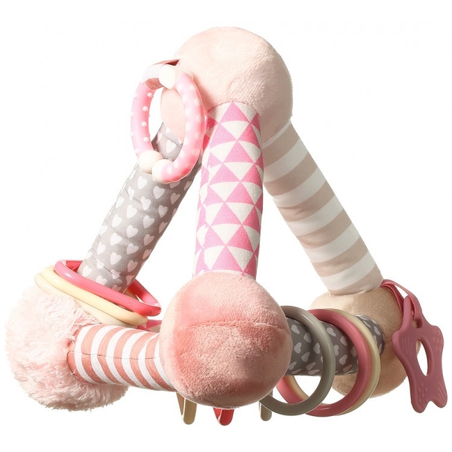 Babyono Educational game Pyramid with different textures and rings - Pink (BN898/01)