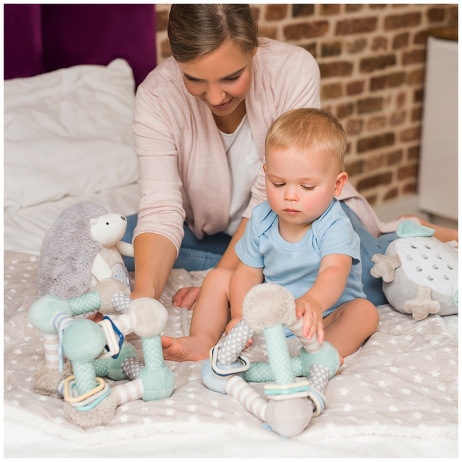 Babyono Educational game Pyramid with different textures and rings - Pink (BN898/01)