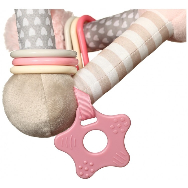 Babyono Educational game Pyramid with different textures and rings - Pink (BN898/01)