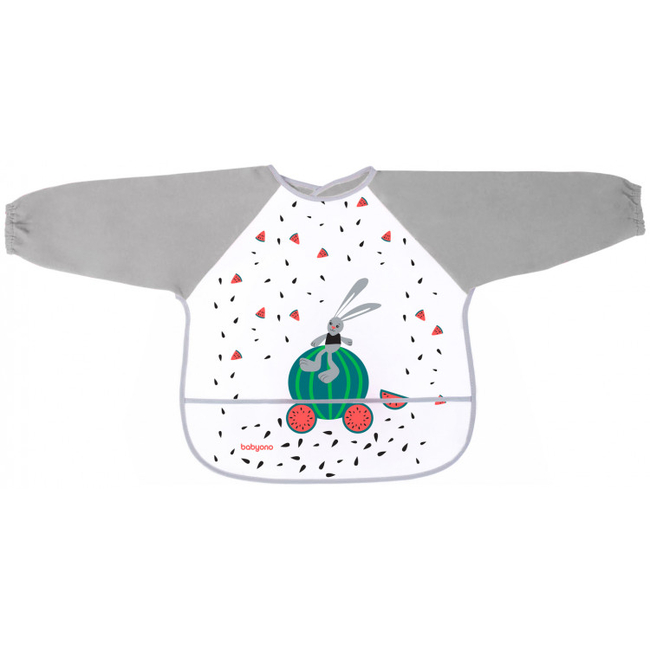 BabyOno ACTIVE BABY Bib 24m+ Bunny Grey BN837