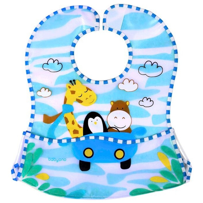 BabyOno Cotton Bib - Blue (BN836)