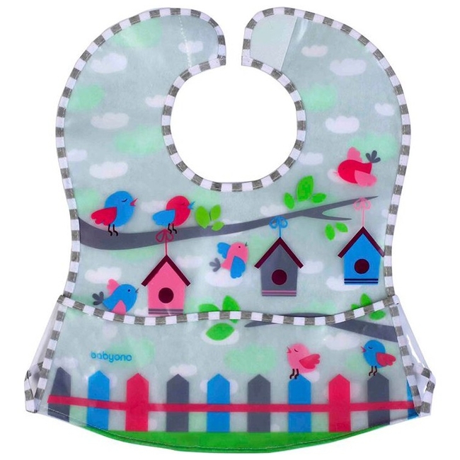 BabyOno Cotton Bib - Grey (BN836)