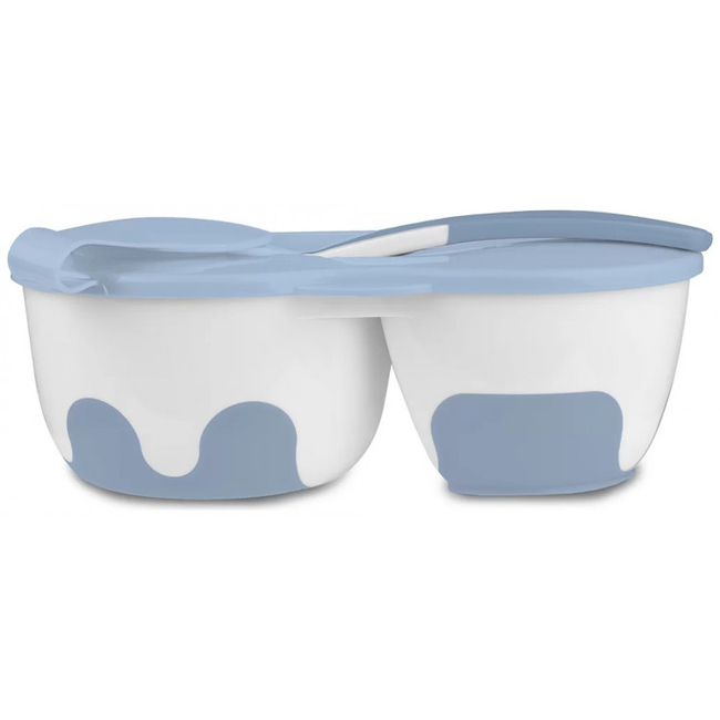 Babyono Set bowl with two chambers and teaspoon 350ml blue BN1067/01
