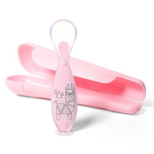 BabyOno Silicone training spoon - Pink (BN1461/01)