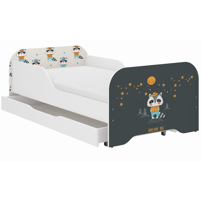 Toddler Children Kids Bed Including Mattress + Drawer 160x80cm - Badger