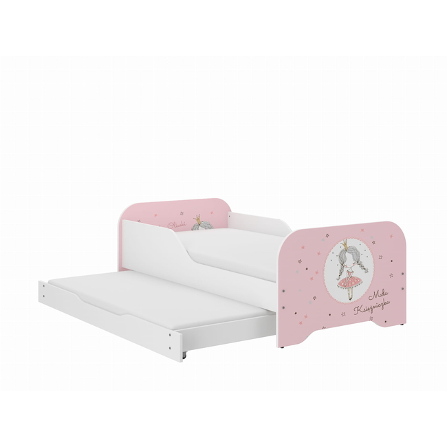 Παιδικό Κρεβάτι Miki 2 in 1 με Συρτάρι & 2η θέση ύπνου 160 x 80 cm + Δώρο 2 Στρώματα - Princess