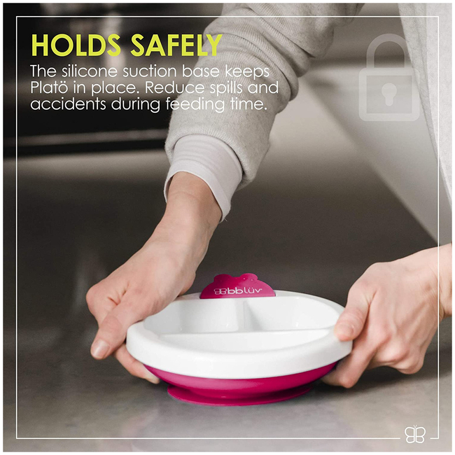 Bbluv Plato Θερμαινόμενο Παιδικό Πιάτο 3 Χωρίσματα Pink B0107-P