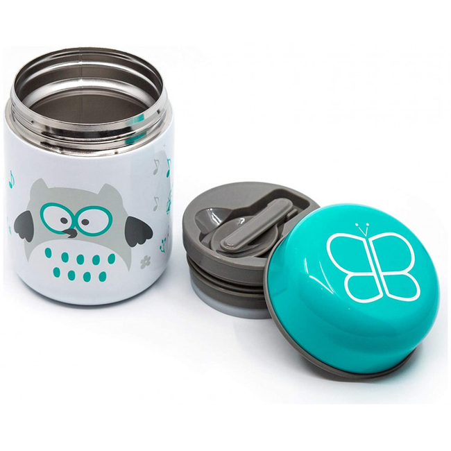 Bbluv Thermos Stainless Steel Food Container 300ml with Spoon Aqua Blue B0122-A