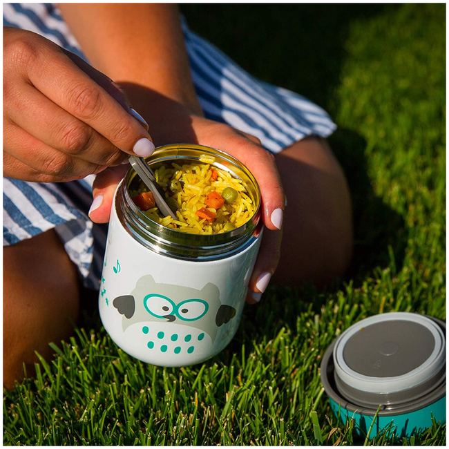 Bbluv Thermos Stainless Steel Food Container 300ml with Spoon Aqua Blue B0122-A
