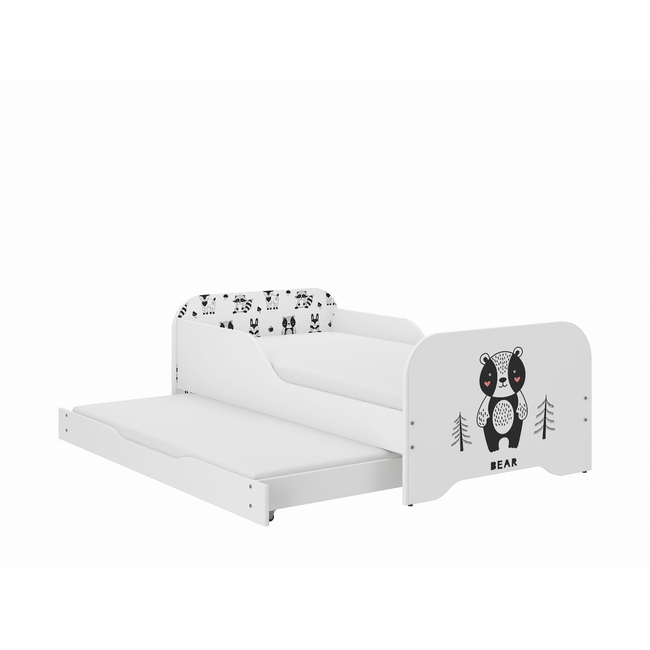 Παιδικό Κρεβάτι Miki 2 in 1 με Συρτάρι & 2η θέση ύπνου 160 x 80 cm + Δώρο 2 Στρώματα - Bear