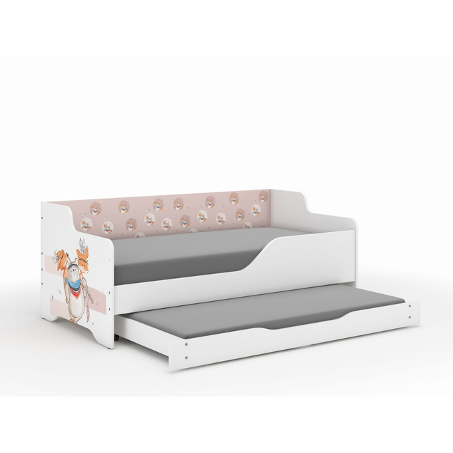Lilu Children's Bed & Sofa 2 in 1 160 x 80 cm with Drawer + Free Mattress - Bear Fox
