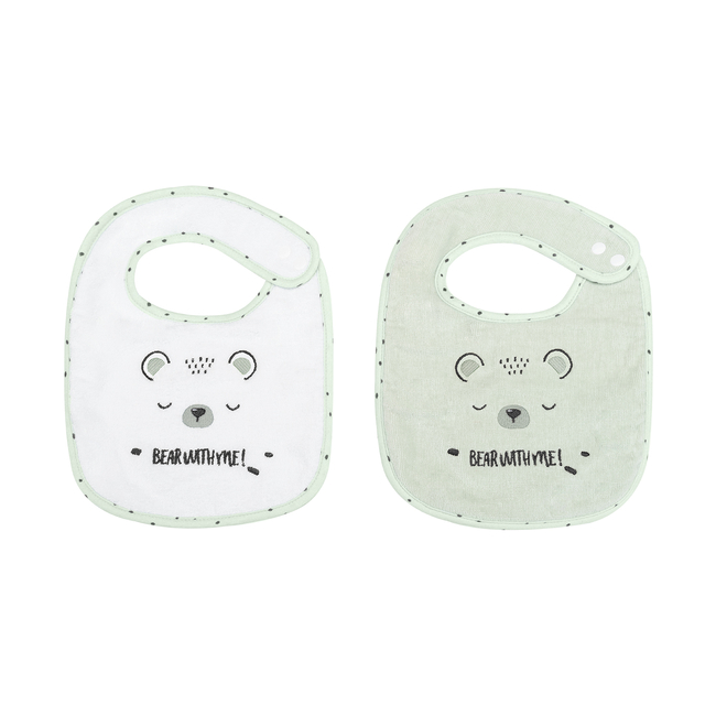 Kikka Boo Bibs set 2pcs terry+velour Bear with me Mint 31104010067
