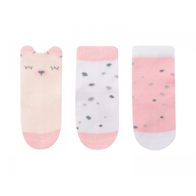 Baby socks with 3D ears Bear with me Pink