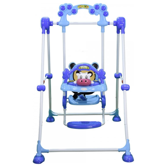 Bebe Stars Παιδική Κούνια με Μουσική Cow Blue 021-181