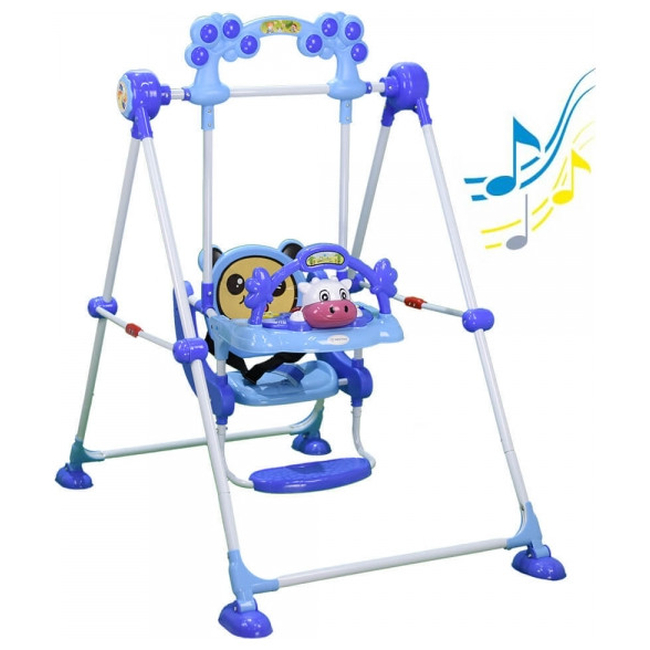 Bebe Stars Παιδική Κούνια με Μουσική Cow Blue 021-181