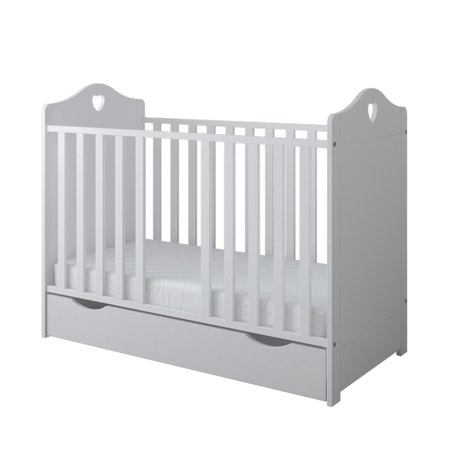 Baby Cradle Bella 2 in 1 60x120cm (GIFT Mattress Drawer Safety Barrier) White