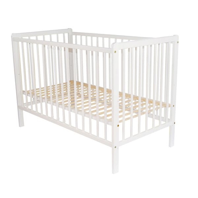 Berlin Wooden Crib Baby Bed 3 Levels 120x60 cm - White