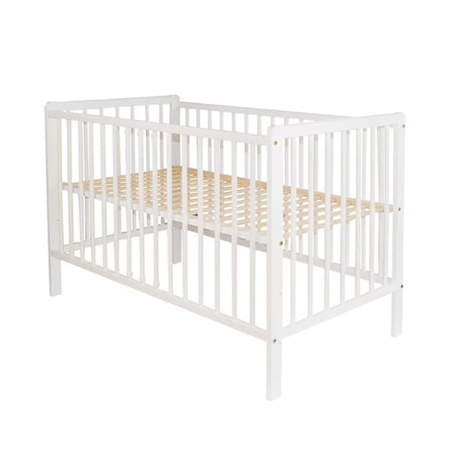 Berlin Wooden Crib Baby Bed 3 Levels 120x60 cm - White
