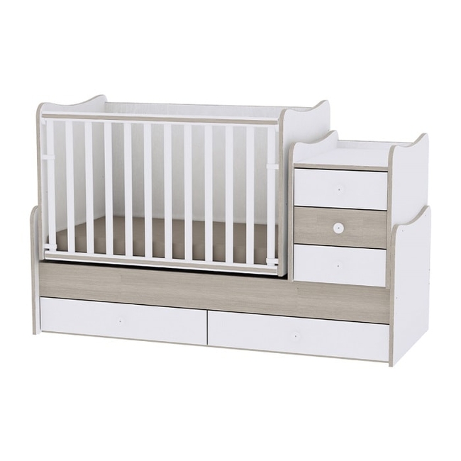 Bertoni Lorelli Maxi Plus Baby Cot Tranformable Bed - White Amber (10150300035A)