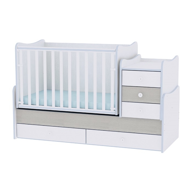 Bertoni Lorelli Maxi Plus Baby Cot Tranformable Bed - Blue Elm (10150300033A)