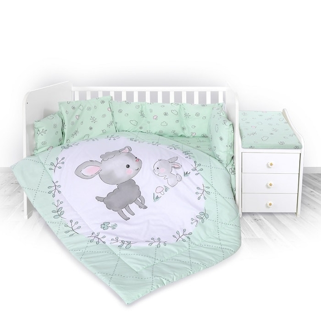 Bed Linen Set LILY 60/120 with Embroidery 4 Pieces 20800144101 - Lamb Green