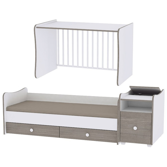 Lorelli Trend Plus Πολυμορφικό Παιδικό Κρεβάτι Βρεφική Κούνια - White Amber (10150400035A)