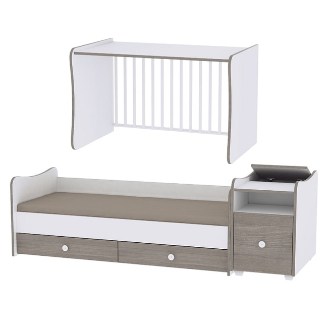 Lorelli Trend Plus Πολυμορφικό Παιδικό Κρεβάτι Βρεφική Κούνια - Vintage Gray (10150400034A)
