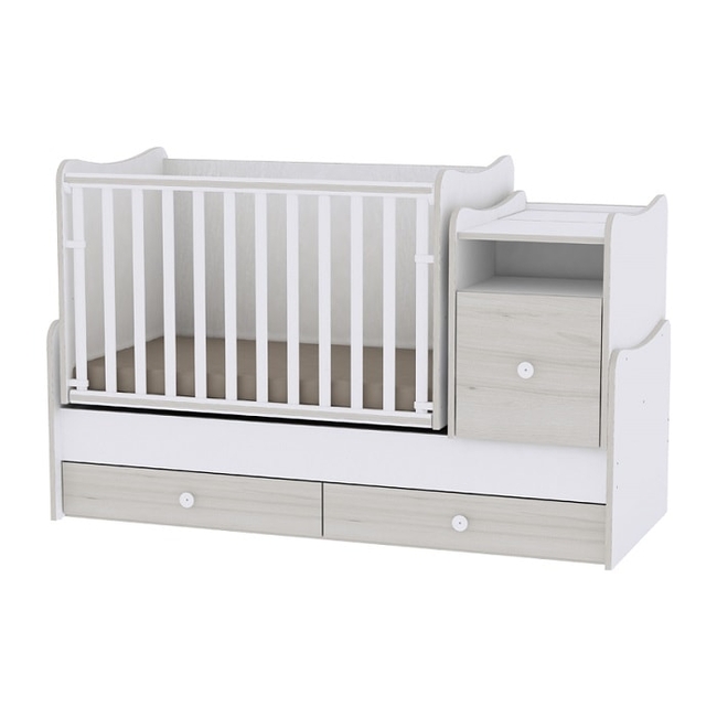 Lorelli Trend Plus Πολυμορφικό Παιδικό Κρεβάτι Βρεφική Κούνια - White Light Oak (10150400036A)