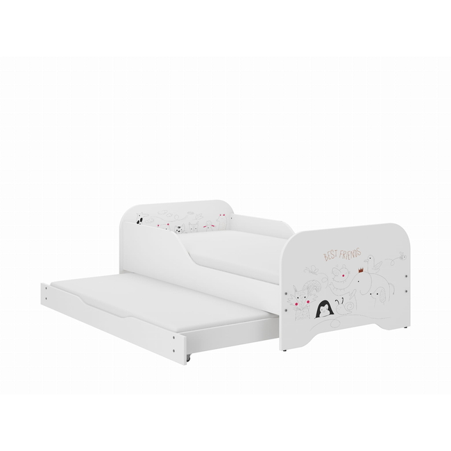 Παιδικό Κρεβάτι Miki 2 in 1 με Συρτάρι & 2η θέση ύπνου 160 x 80 cm + Δώρο 2 Στρώματα - Best Friends
