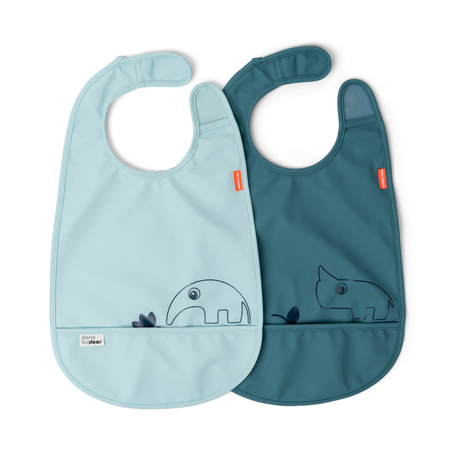 Done By Deer BIAB WITH VELCRO polyester Deer Friends Blue set of 2 pcs