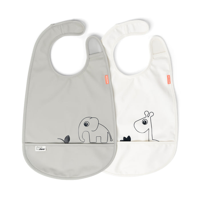 Done By Deer BIAB WITH VELCRO polyester Deer Friends Gray Beige set of 2 pcs