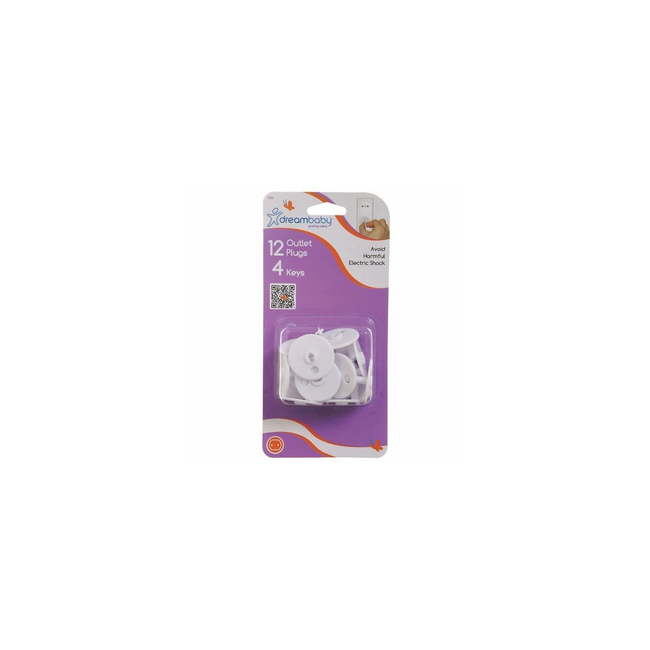 Dreambaby Protective Covers for Sockets 16pcs (12pcs+4 keys) - White BR74714